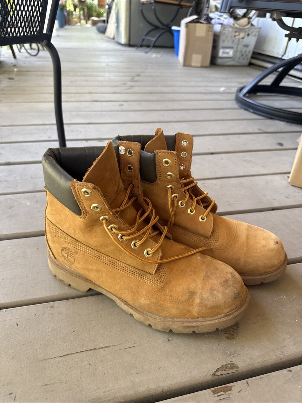 Timberland 6" Classic Waterproof Boots Wheat Nubuck Mens 8.5 Wide Style 18094